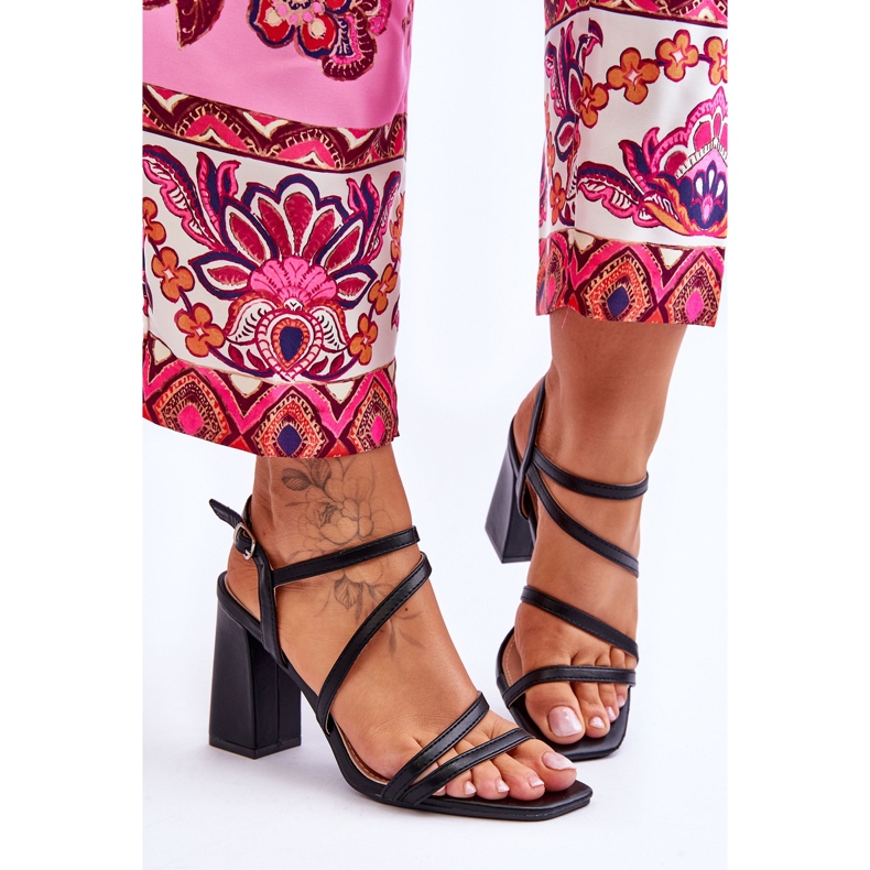 Sandales à talons en cuir noir Florentina le noir 1