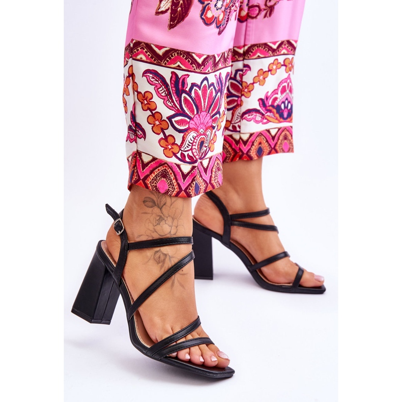 Sandales à talons en cuir noir Florentina le noir 2