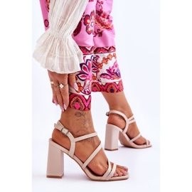 Sandales à talons Florentina en cuir beige 2