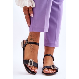 Sandales Plates À Talons Doré Noir Mindley 1