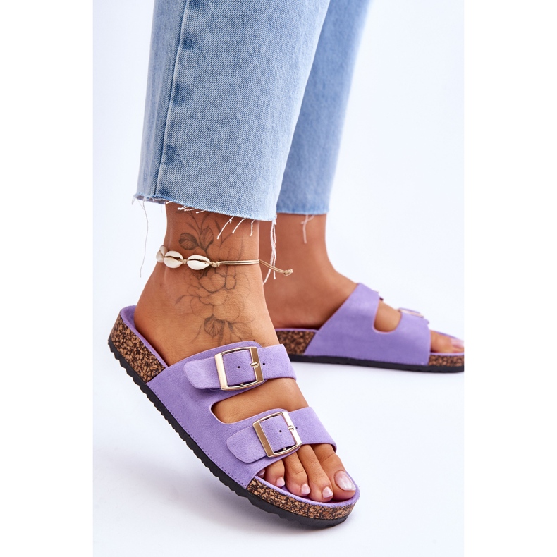 FB2 Sandales pour femmes sur plateforme en liège avec rayures Violet Doretta 2 FB2 Sandales pour femmes sur plateforme en liège avec rayures Violet Doretta 2
