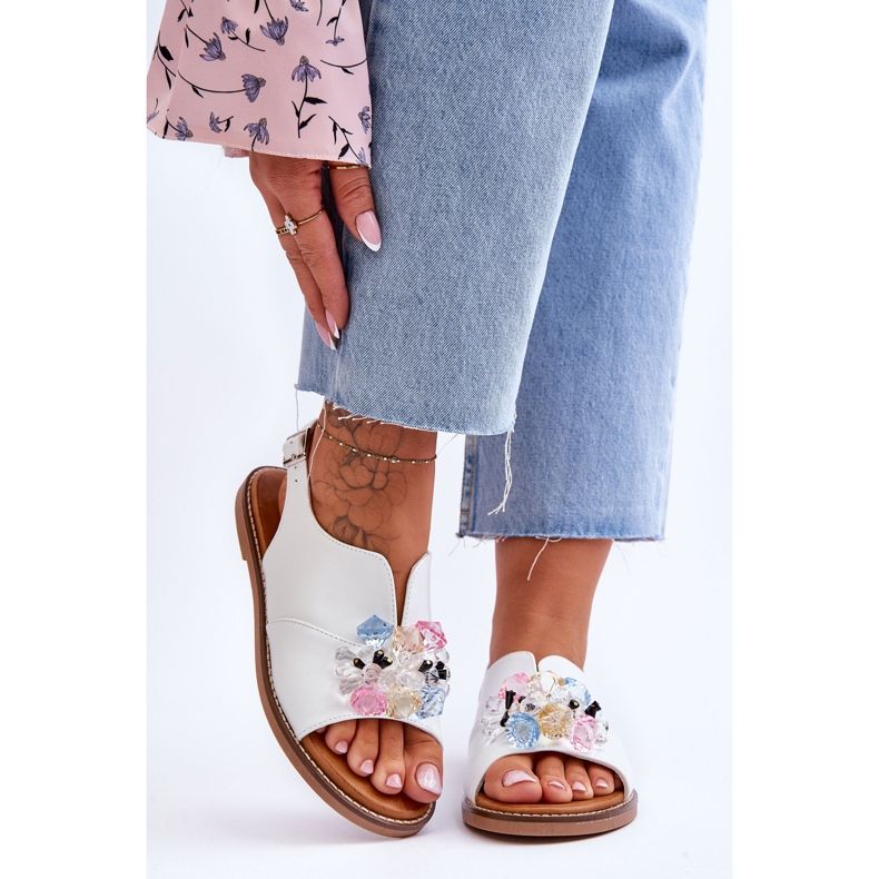 Vinceza Sandales Femme Cuir Avec Pierres Blanc Mersea le noir 1 Vinceza Sandales Femme Cuir Avec Pierres Blanc Mersea le noir 1