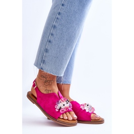 Vinceza Sandales Fuchsia Mersea en daim lapidé pour femmes rose 7