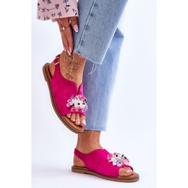 Vinceza Sandales Fuchsia Mersea en daim lapidé pour femmes rose 4