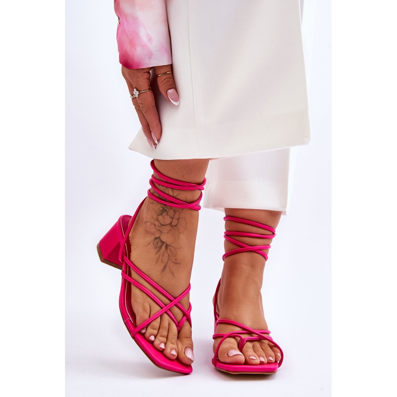 Sandales Attachées Talons Hauts Roses Secret Love 1