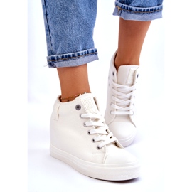 Baskets hautes compensées cachées Big Star LL274035 Blanc blanche 2