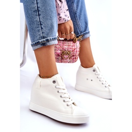 Baskets hautes compensées cachées Big Star LL274035 Blanc blanche 4