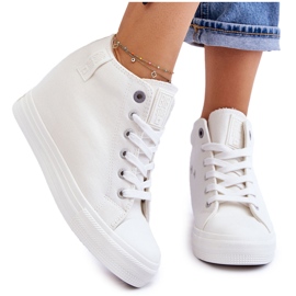 Baskets hautes compensées cachées Big Star LL274035 Blanc blanche 6