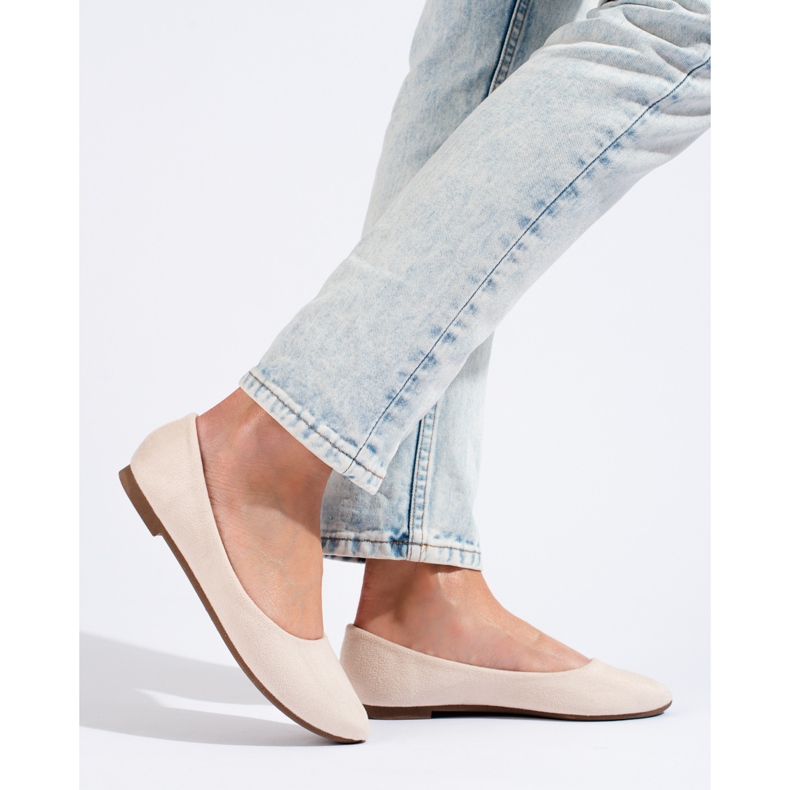 W. Potocki Ballerines classiques beiges en daim pour femmePotoki 1