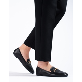 Mocassins noirs Shelovet en cuir écologique le noir 2