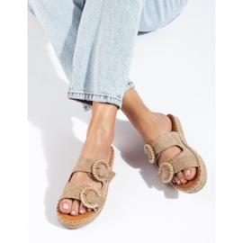 Chaussons femme beige boucle Shelovet 1