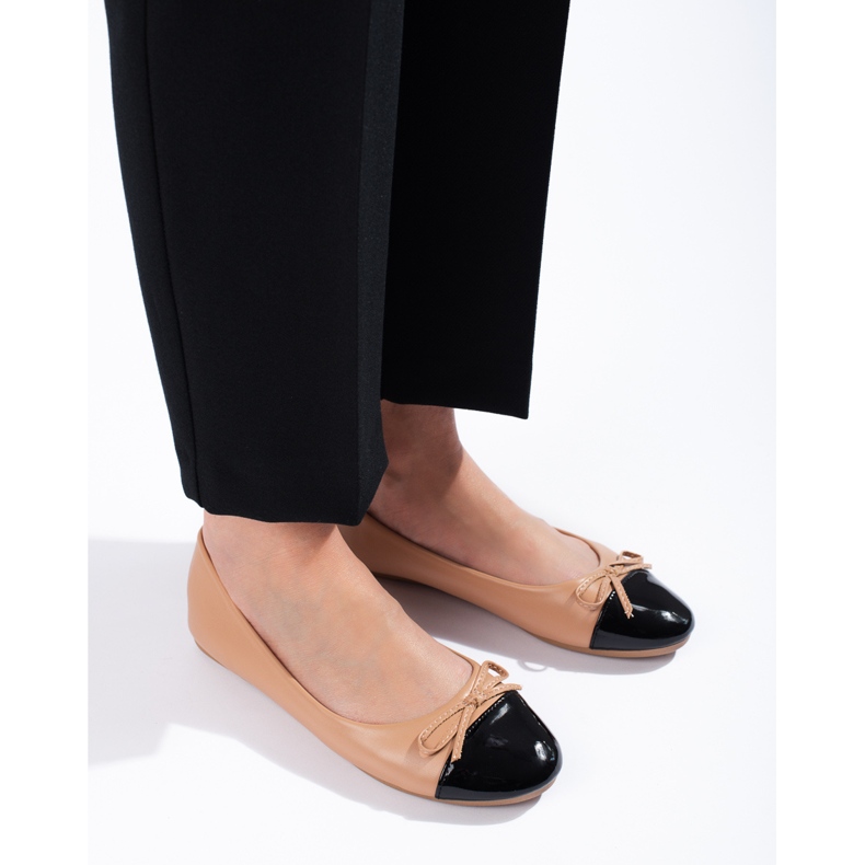 Ballerines femme à nœud Shelovet beige 1