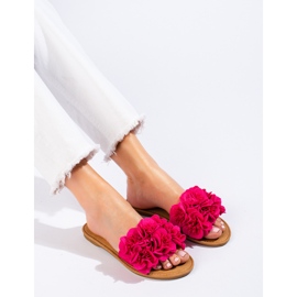 Chaussons femme roses à fleurs Shelovet 1