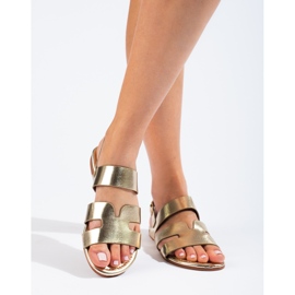 Sandales plates dorées Shelovet 2