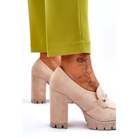 Vinceza Talons Hauts En Daim Élégants Beige Mintore 3
