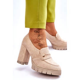 Vinceza Talons Hauts En Daim Élégants Beige Mintore 1