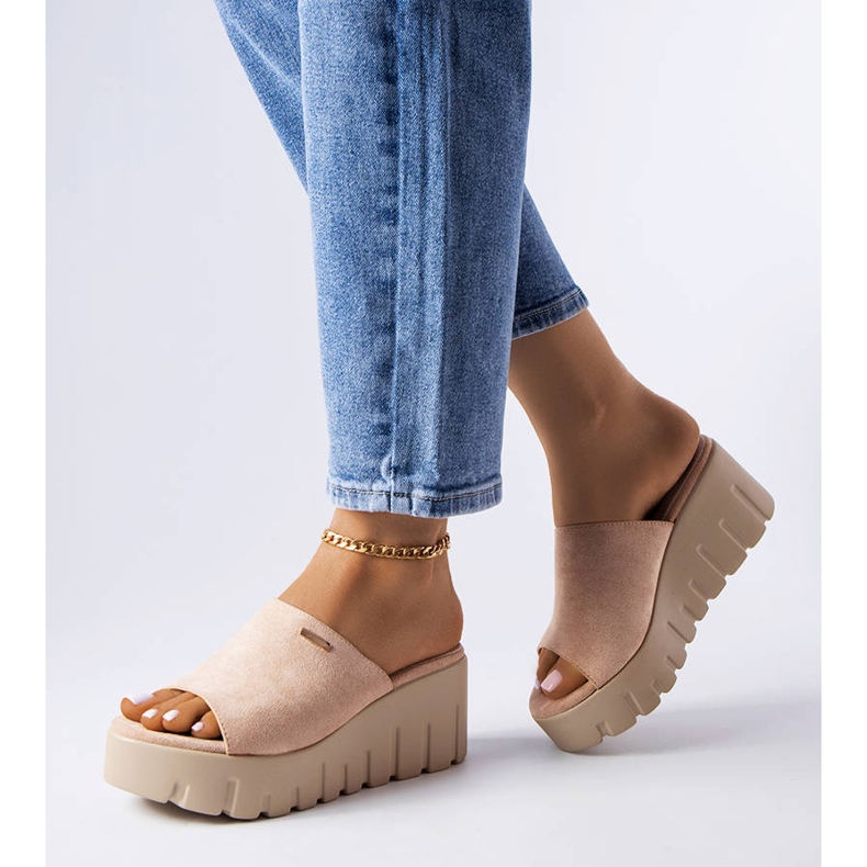 PA1 Sandales compensées beiges Bourdette 1