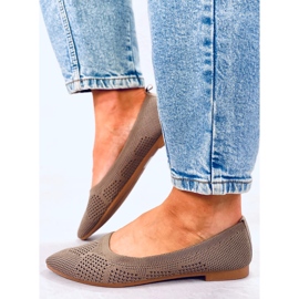 Forlani Ballerines Ajourées Kaki brun 4