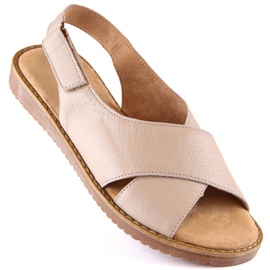 T.Sokolski Muya 422213 sandales en cuir beige avec velcro 1