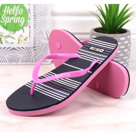 Tongs plates femme rose Big Star JJ274A352 1