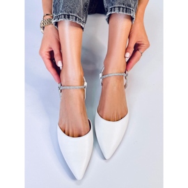 Ballerines à talon ouvert de Durie White blanche 3