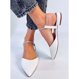 Ballerines à talon ouvert de Durie White blanche 1