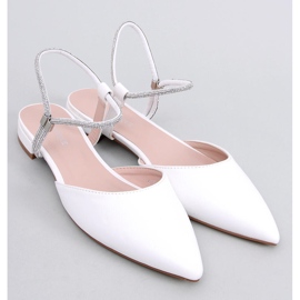 Ballerines à talon ouvert de Durie White blanche 5