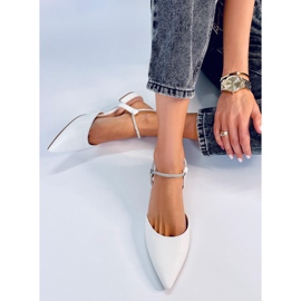 Ballerines à talon ouvert de Durie White blanche 4