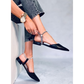 BM Durie Ballerines noires à talon ouvert le noir 5