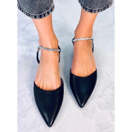 BM Durie Ballerines noires à talon ouvert le noir 2