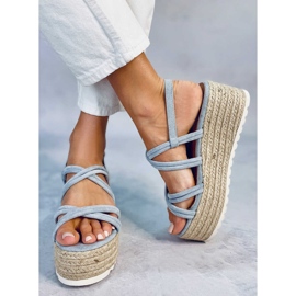 BM Espadrilles compensées bleues Altman 2