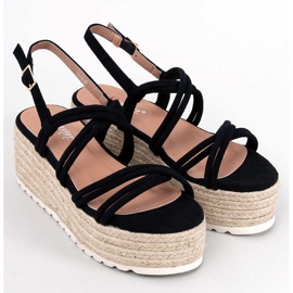 BM Altman Espadrilles compensées noires 1