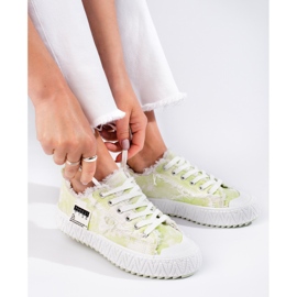 Baskets plateformes blanches et vertes Shelovet 1 Baskets plateformes blanches et vertes Shelovet 1