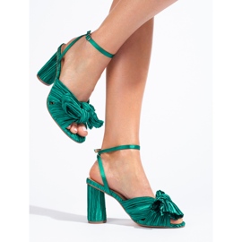 Sandales à talons en textile vert Shelovet 2