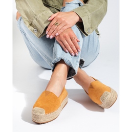 Espadrilles en daim pour femmes sur la plate-forme Shelovet camel brun 3