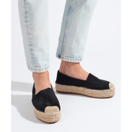 Espadrilles à plateforme en daim pour femmes Shelovet noir le noir 3