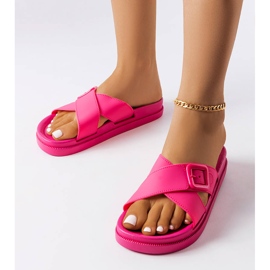 Claquettes à boucle en caoutchouc rose Pauline 1