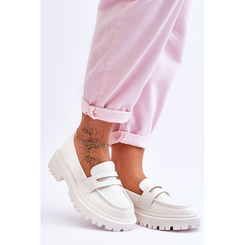 Mocassins à plateforme à enfiler Riverside blancs 1