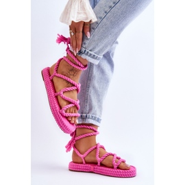 Sandales nouées sur une plate-forme massive Pink Can't Wait rose 5