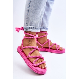 Sandales nouées sur une plate-forme massive Pink Can't Wait rose 3