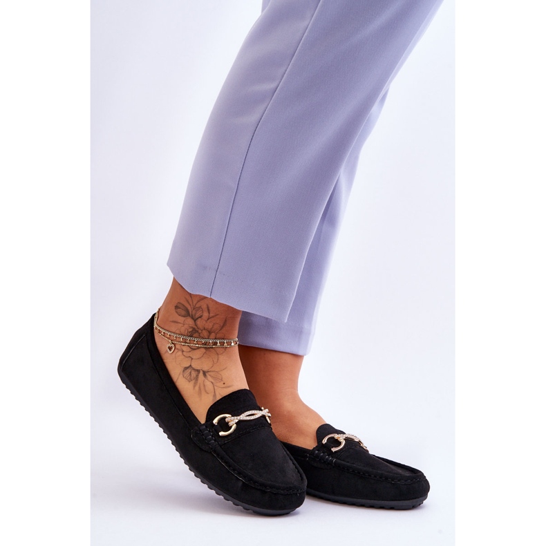 Mocassins en daim classiques avec ornement Amera noir 1