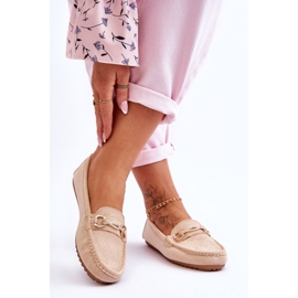 Mocassins en daim classiques avec embellissements Amera beiges 2