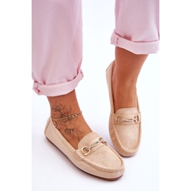 Mocassins en daim classiques avec embellissements Amera beiges 4