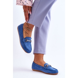 Mocassins Classiques En Daim Avec Embellissement Bleu Amera 4