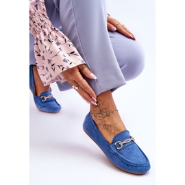 Mocassins Classiques En Daim Avec Embellissement Bleu Amera 5