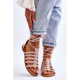 FC3 Sandales Romaines en Daim pour Femme Beige Semper 1