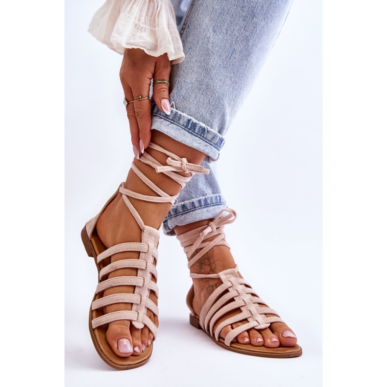 FC3 Sandales Romaines en Daim pour Femme Beige Semper 2