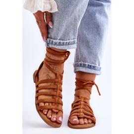 FC3 Camel Semper, Sandales Romaines en Daim Femme brun 1