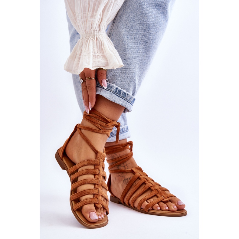 FC3 Camel Semper, Sandales Romaines en Daim Femme brun 2