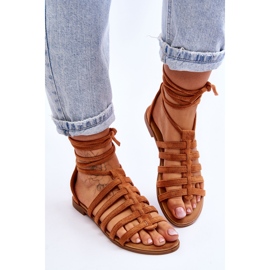 FC3 Camel Semper, Sandales Romaines en Daim Femme brun 4